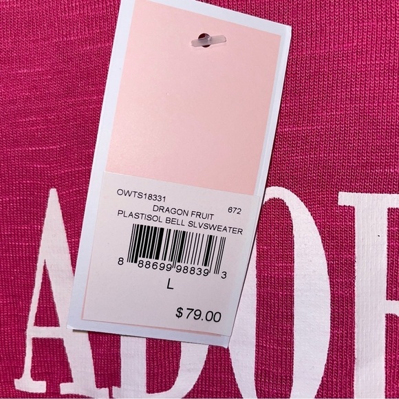 Juicy Couture Plastisol Bell Sleeve Sweater in Dragon Fruit Size Large - Picture 3 of 7